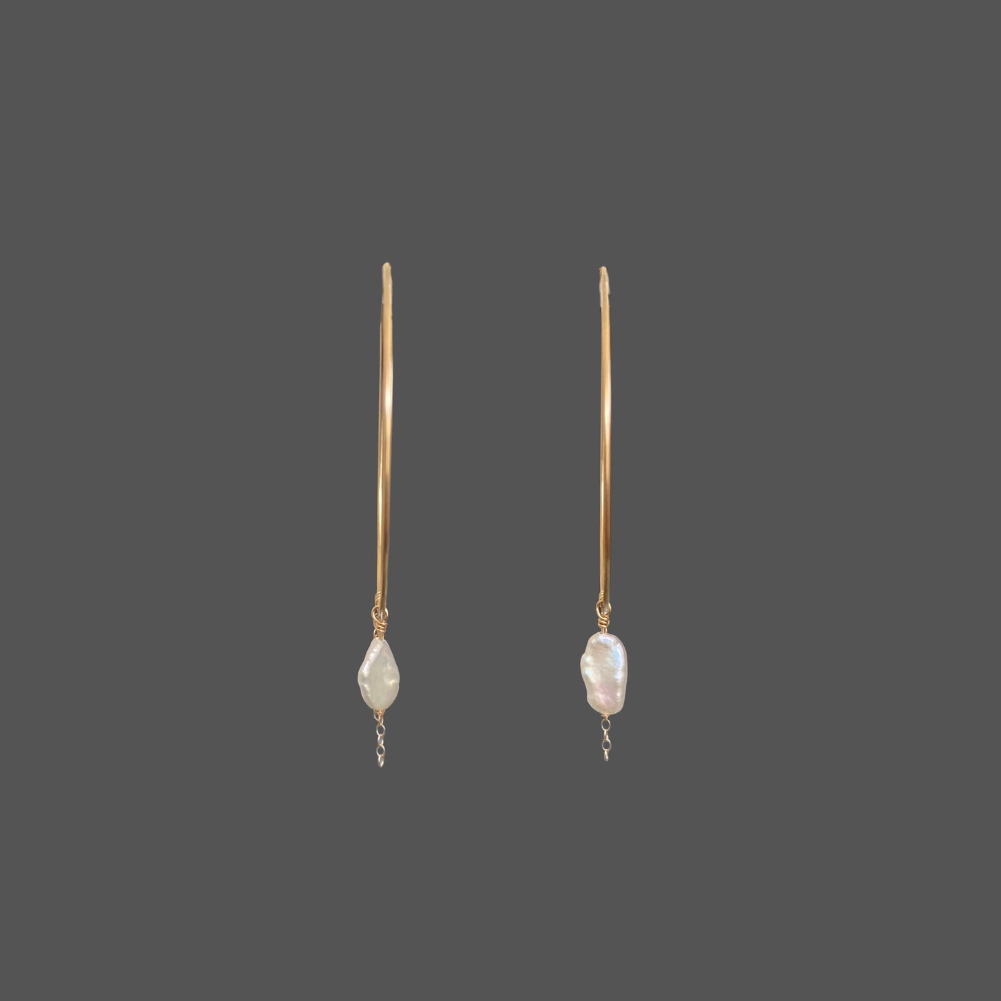 Shimmer Pearl Hoops