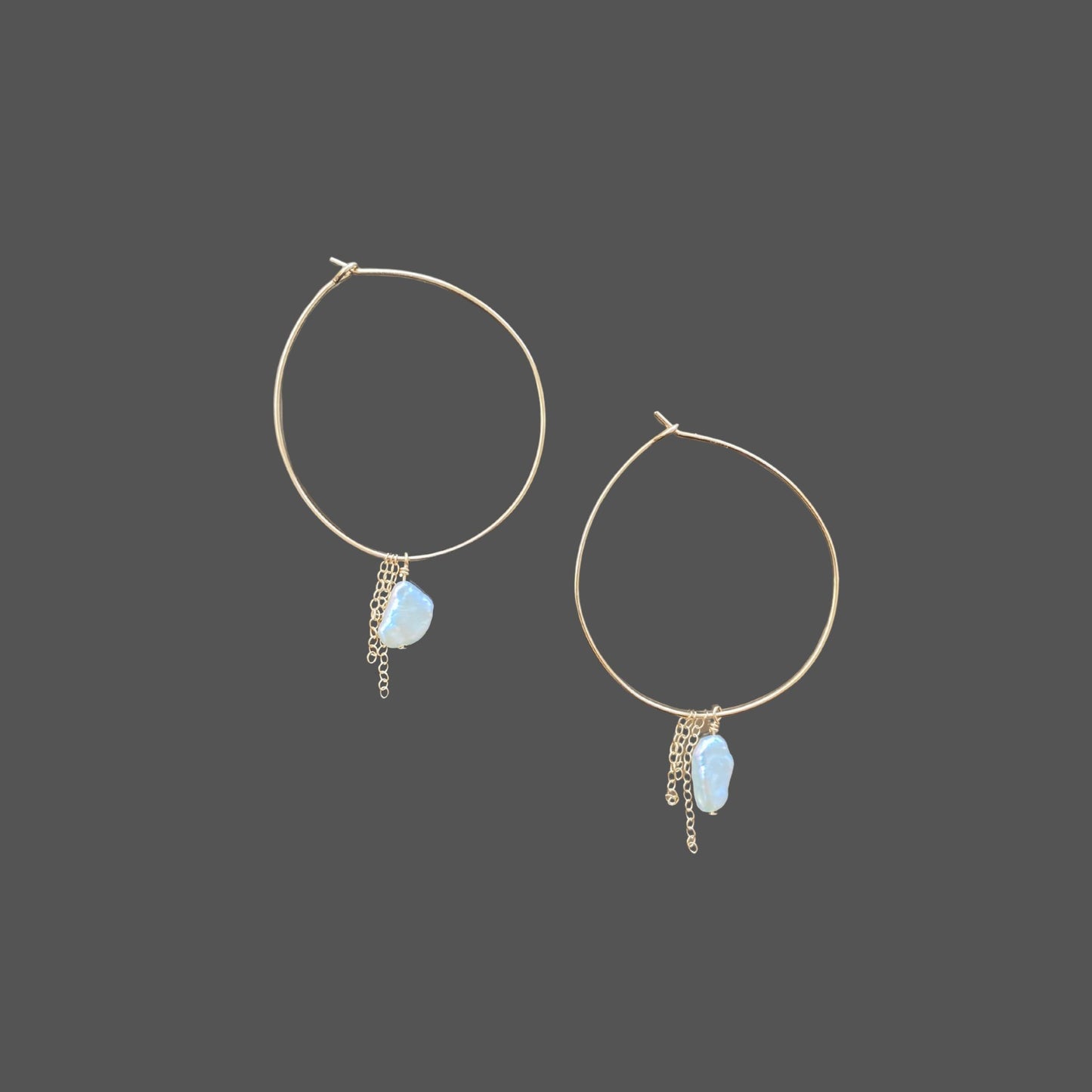 Shimmer Pearl Hoops