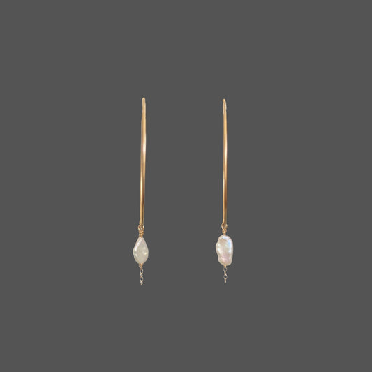 Shimmer Pearl Hoops